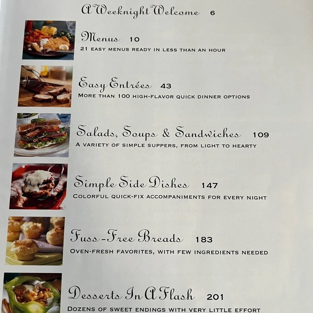 Southern Living “Our Best Easy Weeknight Favorites” Hardcover Cookbook
